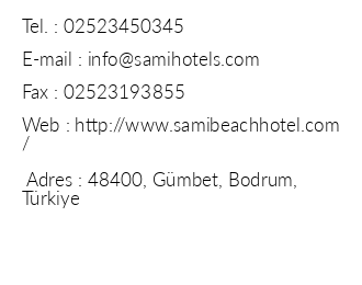 Sami Beach Hotel iletiim bilgileri